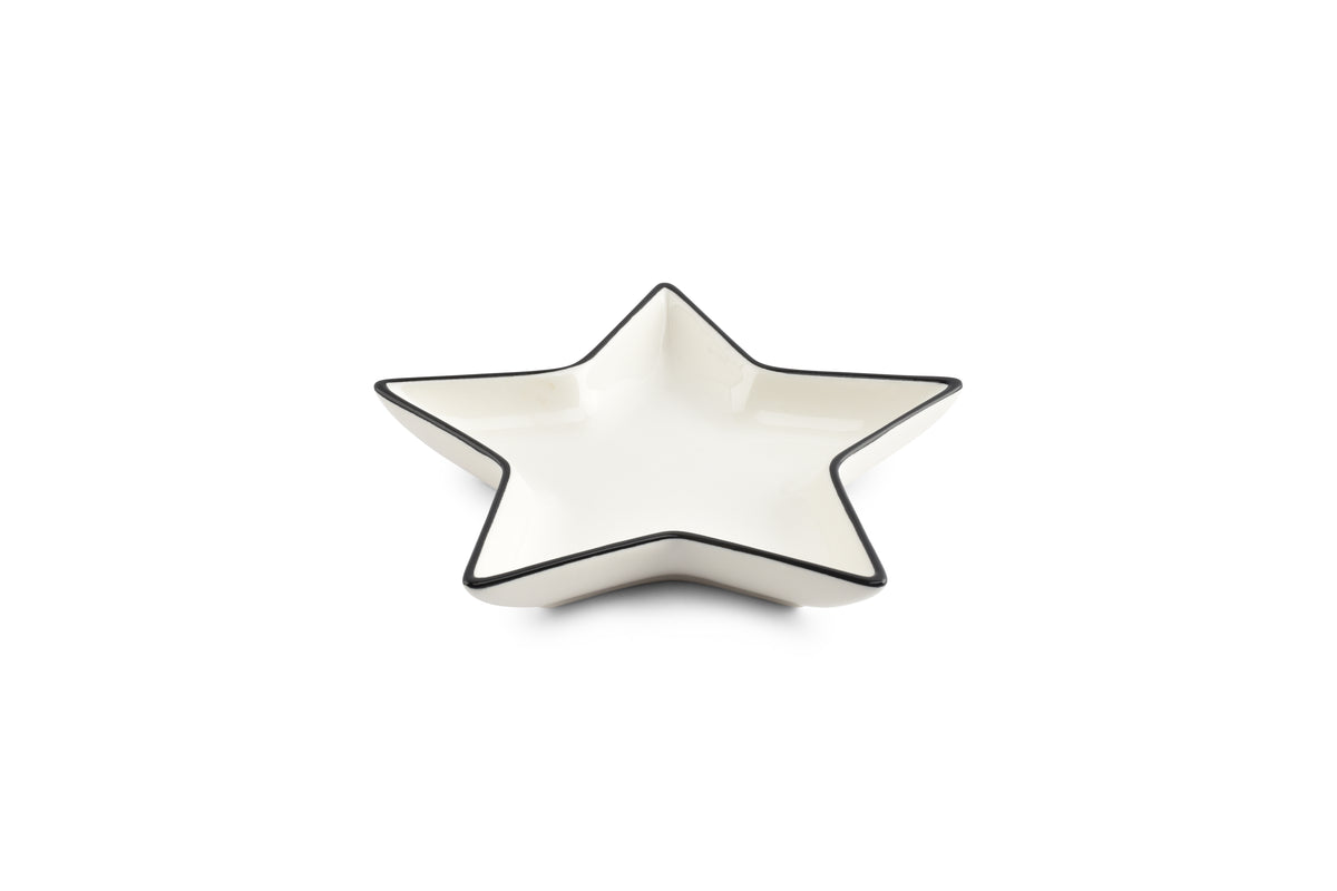S&P - Nero Bol 15xH3cm étoile blanc Nero - 1 SET - 4 pièces