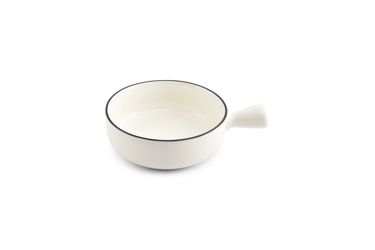 S&P - Nero Bol 15,5xH5,5cm avec manche blanc Nero - 1 SET - 2 pièces