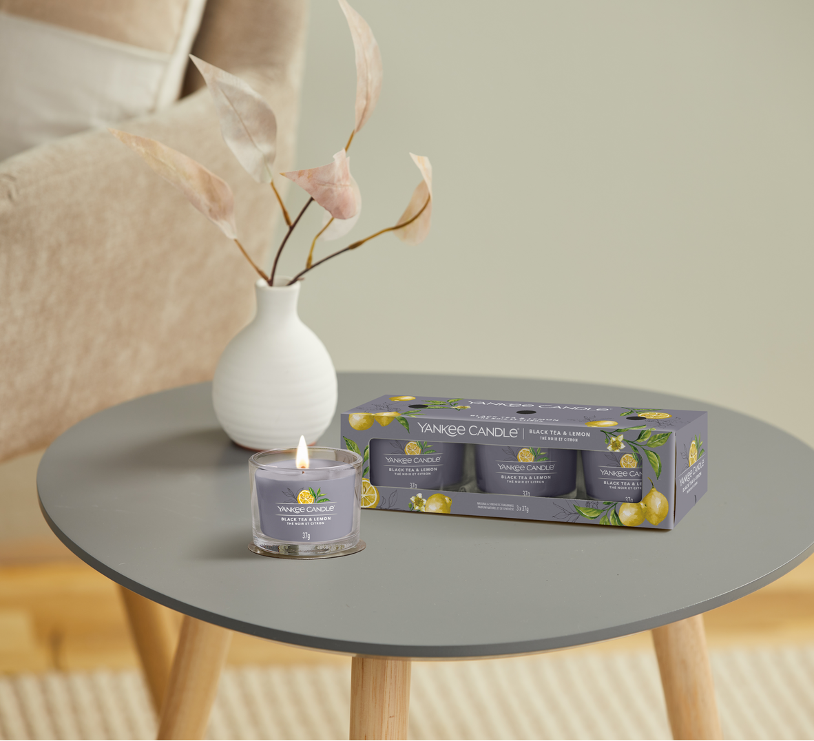 YC Black Tea &amp; Lemon Signature Filled Votive 3-Pack