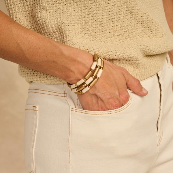 Bracelet - Urena Doré/Ecru