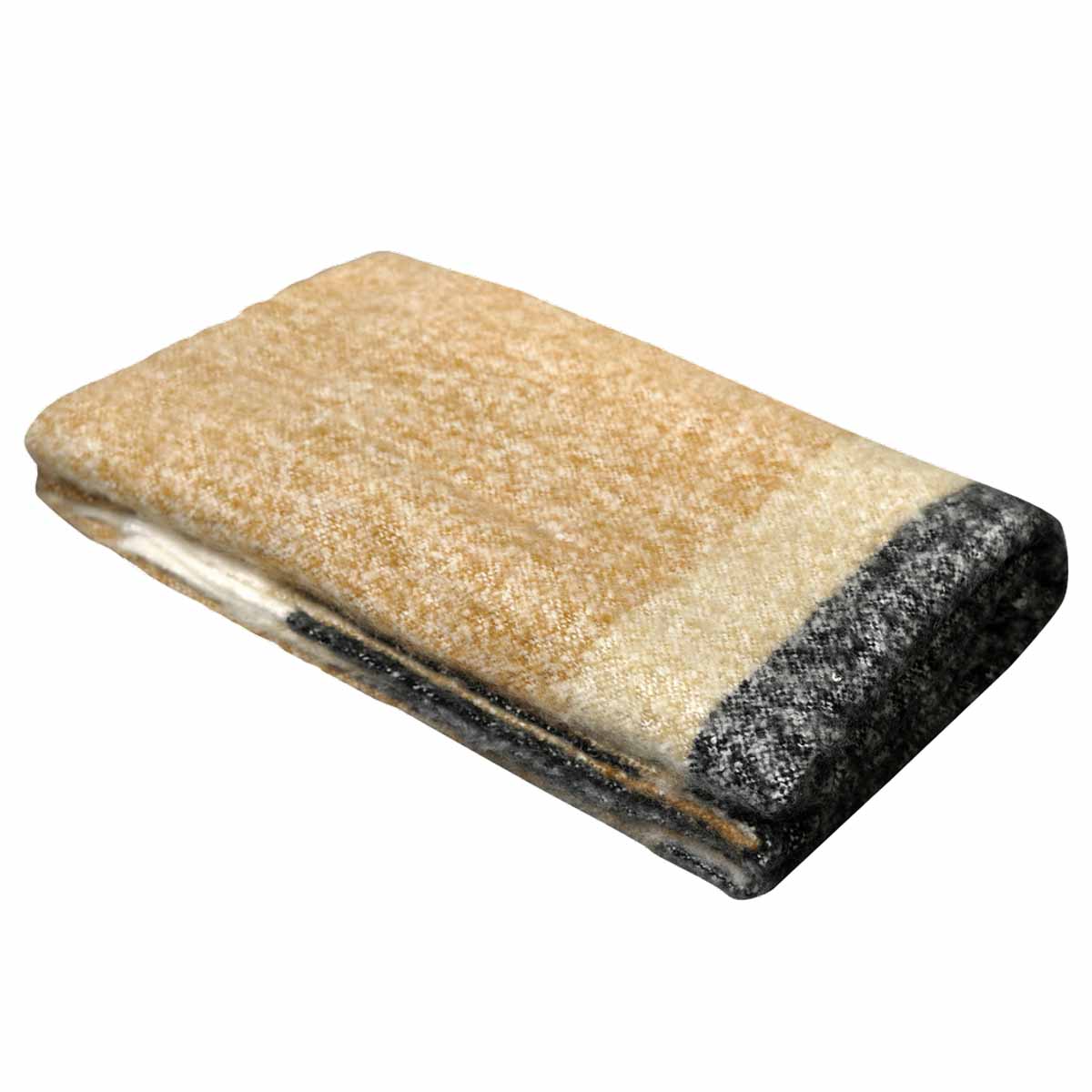 Plaid Rayé En Laine Mélangé Calypso - Gold