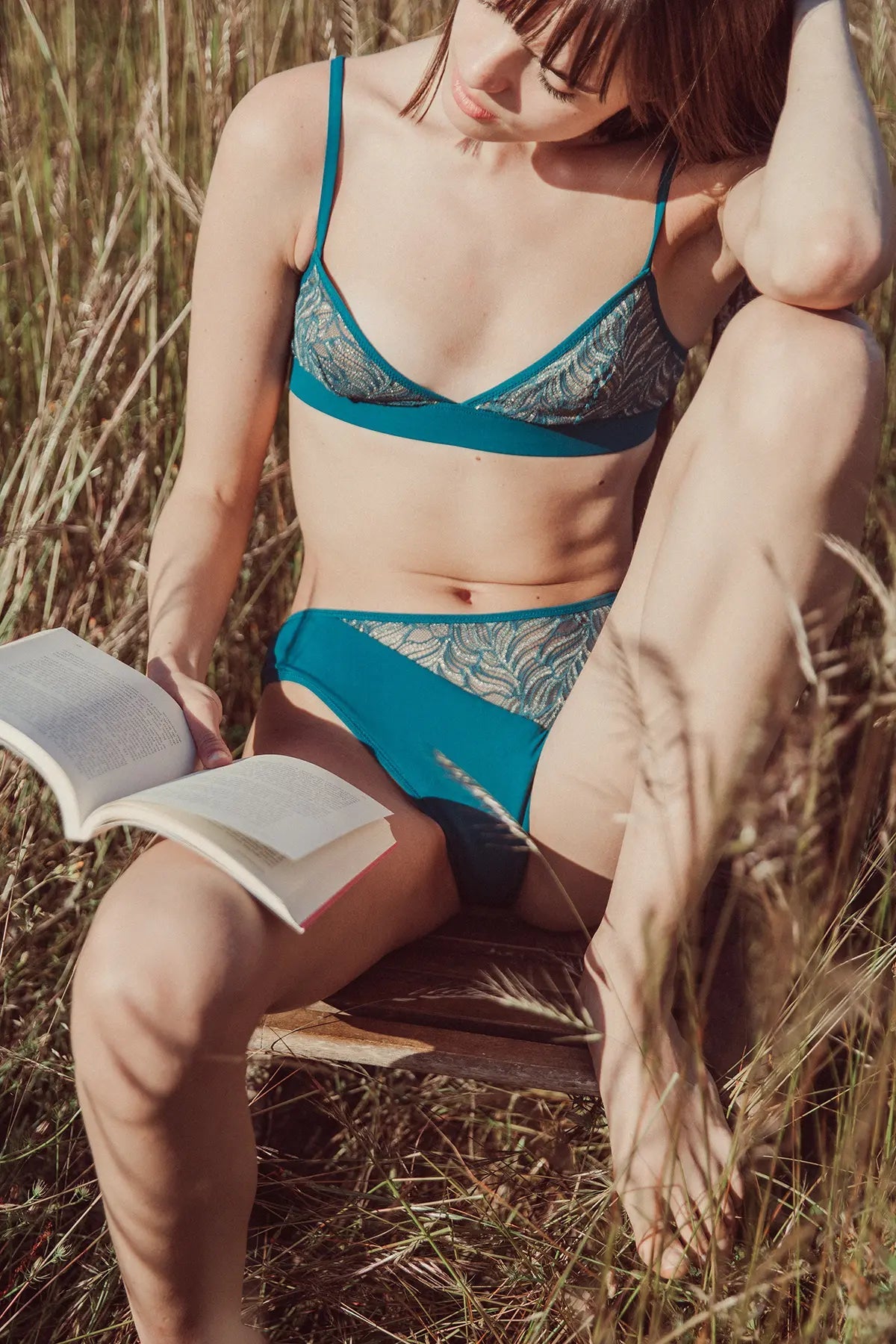 Culotte Absolu Mi-Haute Maïa Venise Bleu Paon