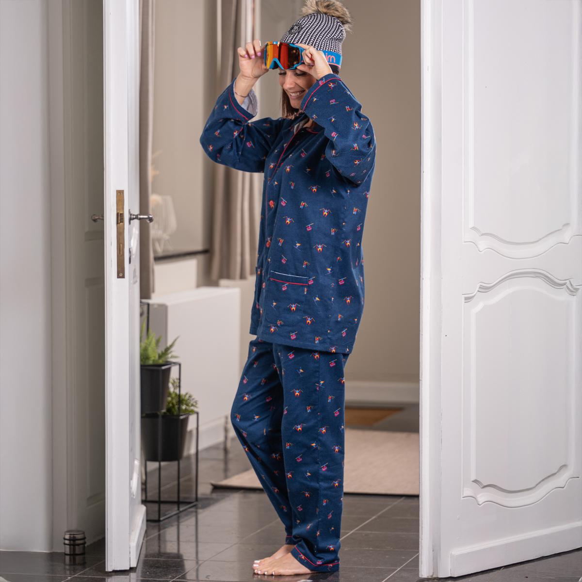 Pyjama flannelle - Femme - Bleu