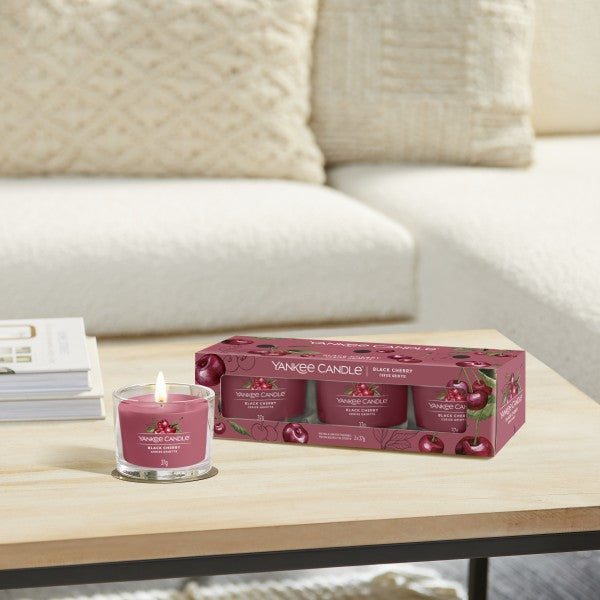 YC Black Cherry Signature Filled Votive 3-Pack
