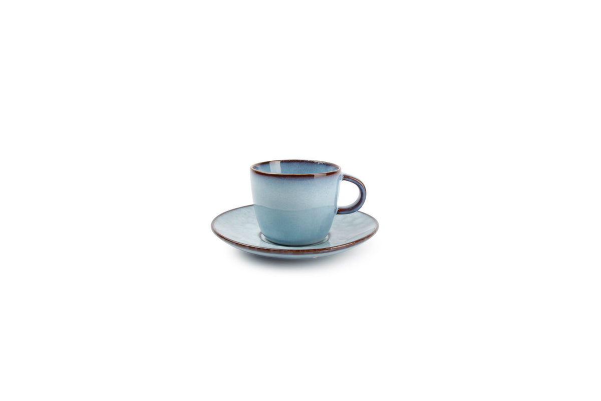 S&amp;P - Tasse à moka 9cl et soucoupe bleu clair Marrakesh - 1 SET - 4 pièces