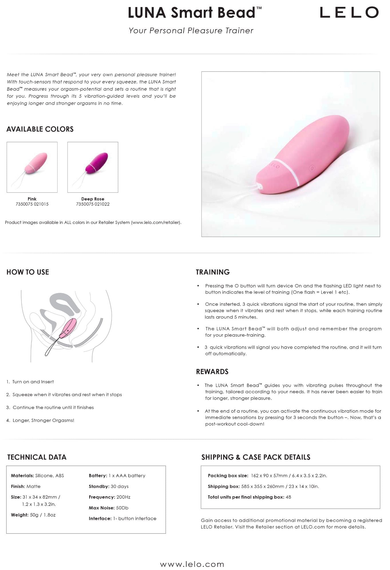 Lelo Smart Bead Deep Rose