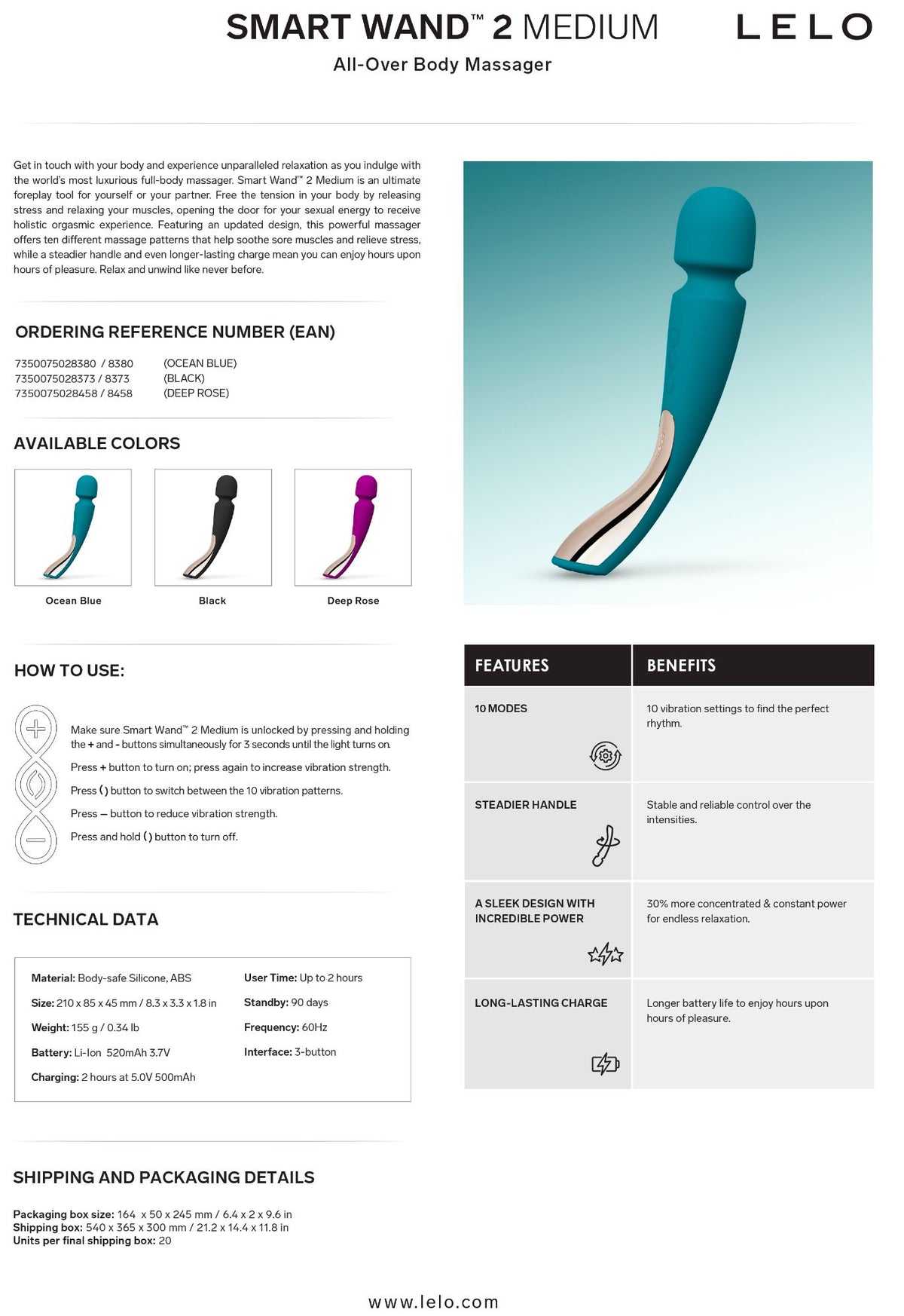 Smart Wand 2 Medium Black